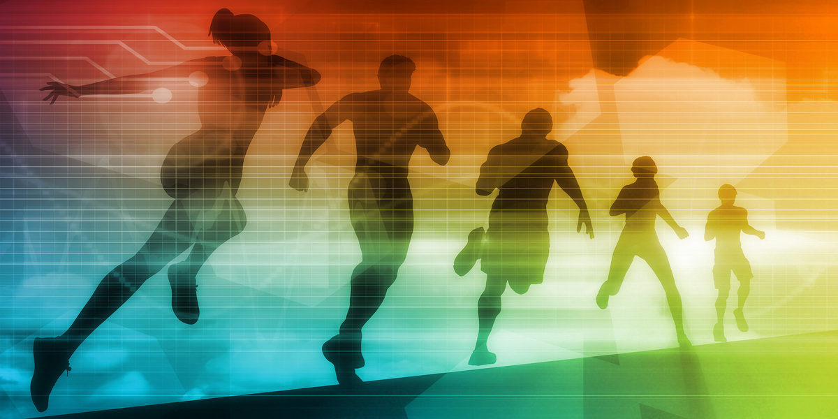 Illustrasjonsbilde av mennesker som løper i konkurranse.